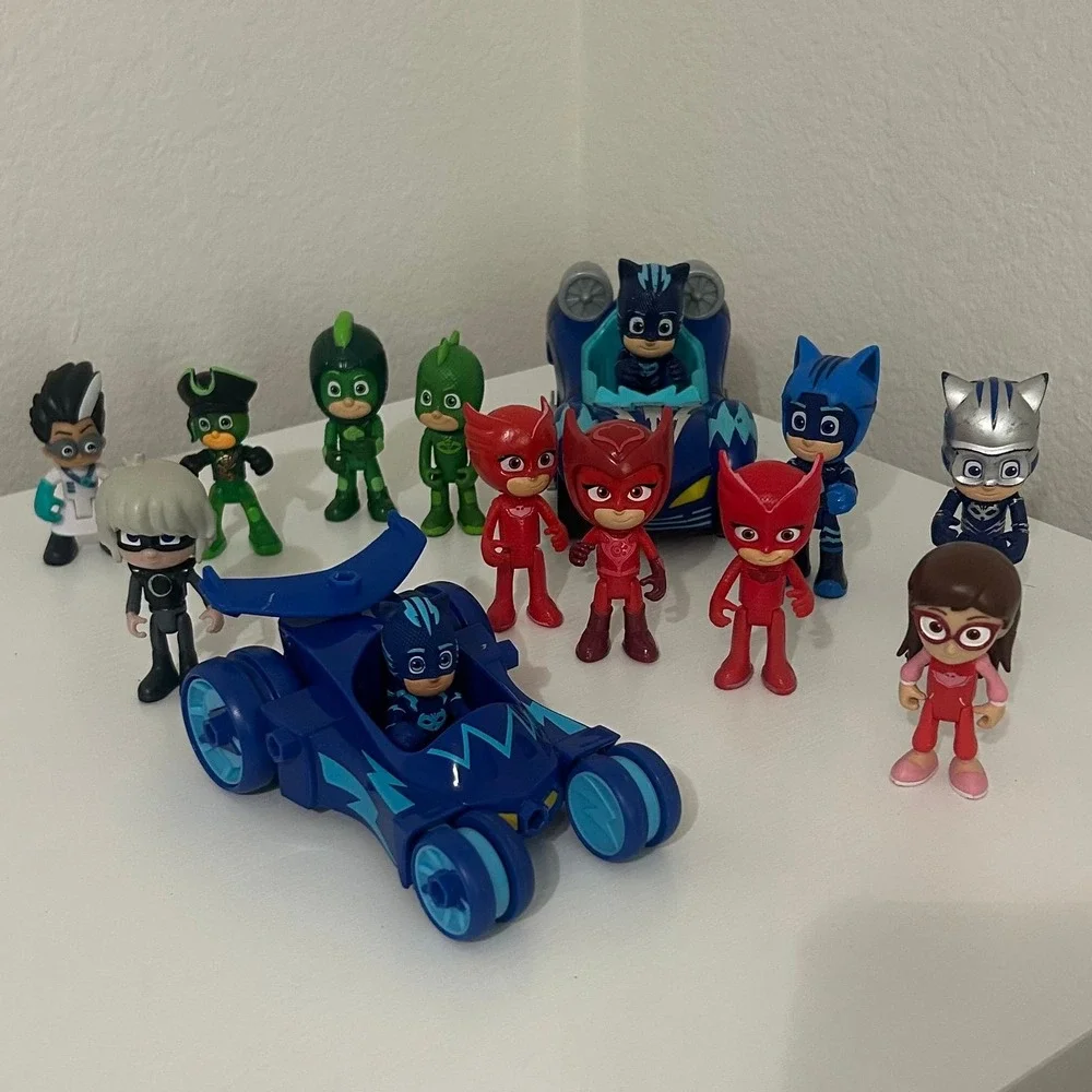 Kids PJ Masks Toy Lot (13 Figures & 2 Vehicles)